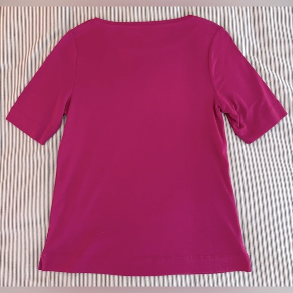 Chicos Elbow Sleeve Tee fuschia pink, Size 1 (8/10) - Picture 2 of 6